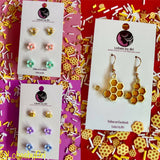 Mo’ Honey, Mo’ Problems - Honeycomb, Bees & Flower Earrings - Shop Motif 