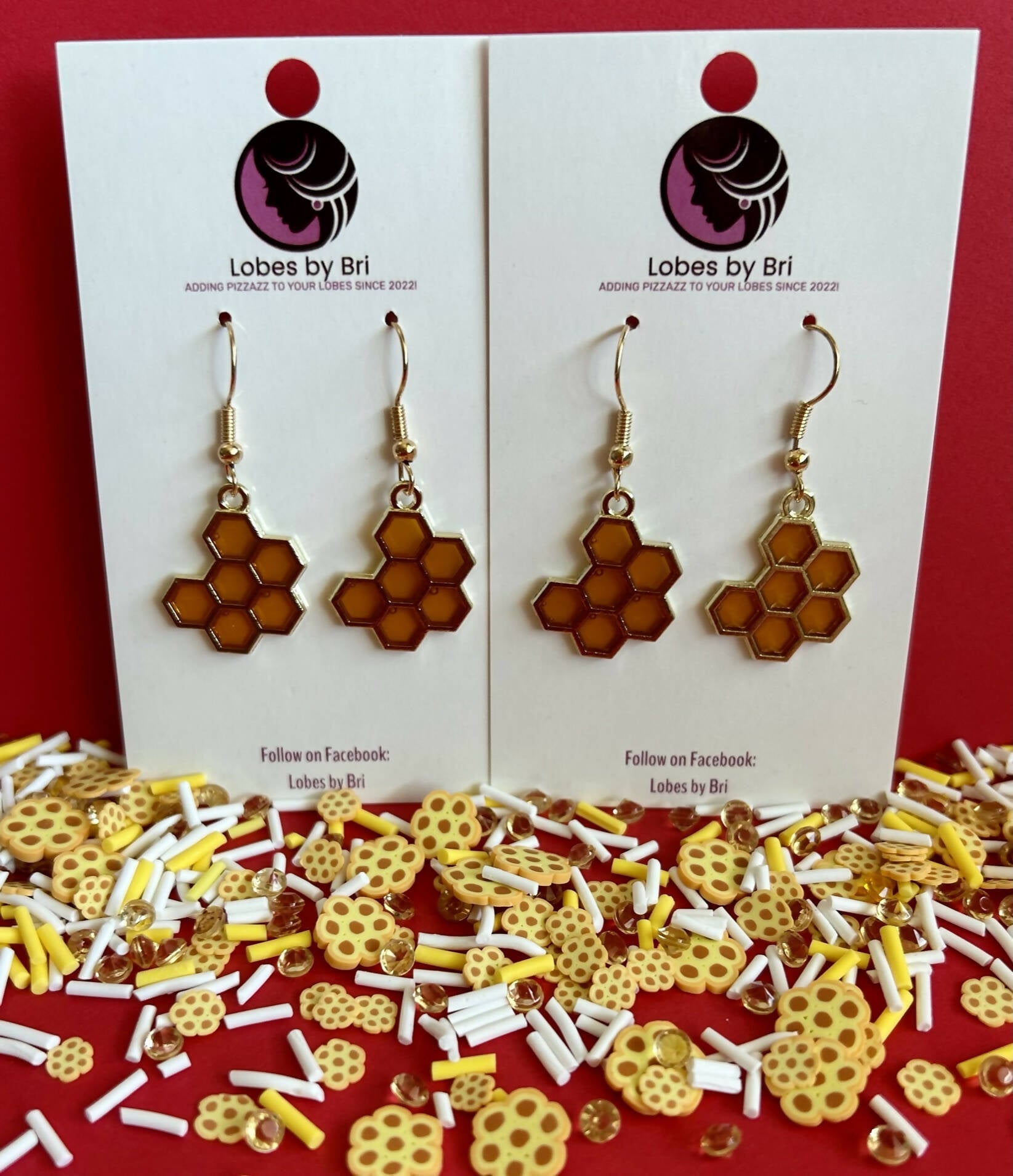 Mo’ Honey, Mo’ Problems - Honeycomb, Bees & Flower Earrings - Shop Motif