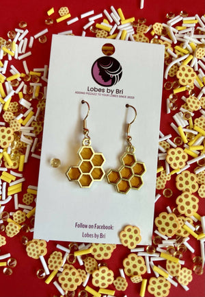 Mo’ Honey, Mo’ Problems - Honeycomb, Bees & Flower Earrings - Shop Motif 