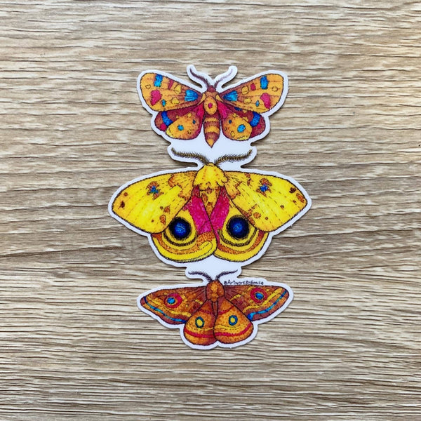 Multiple Moths Die Cut Sticker