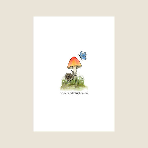 Mushroom, Snail & Butterfly Blank Card - Shop Motif