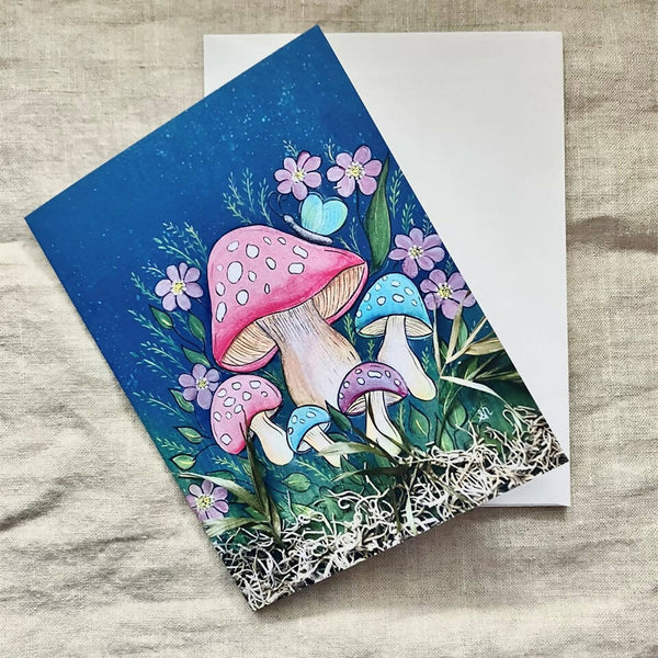 Mushrooms Notecard - Shop Motif