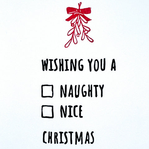 Naughty or Nice Christmas card - Shop Motif