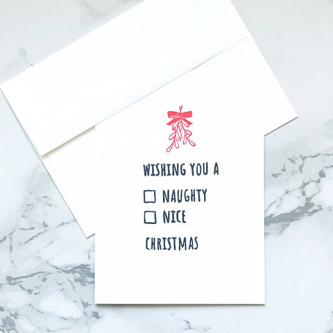 Naughty or Nice Christmas card - Shop Motif