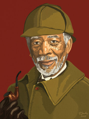 Morgan Freeman as Sherlock Holmes 8x10" art print