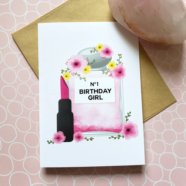 No 1 Birthday Girl 5x7" Greeting Card - Shop Motif