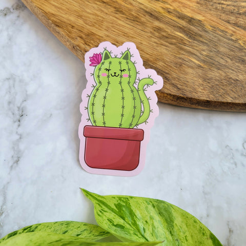 Cat Cactus 3.5" Vinyl Sticker