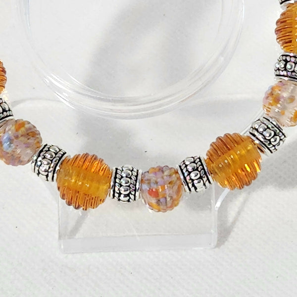 One of a kind! Lampwork Glass Bangle - Topaz Bliss