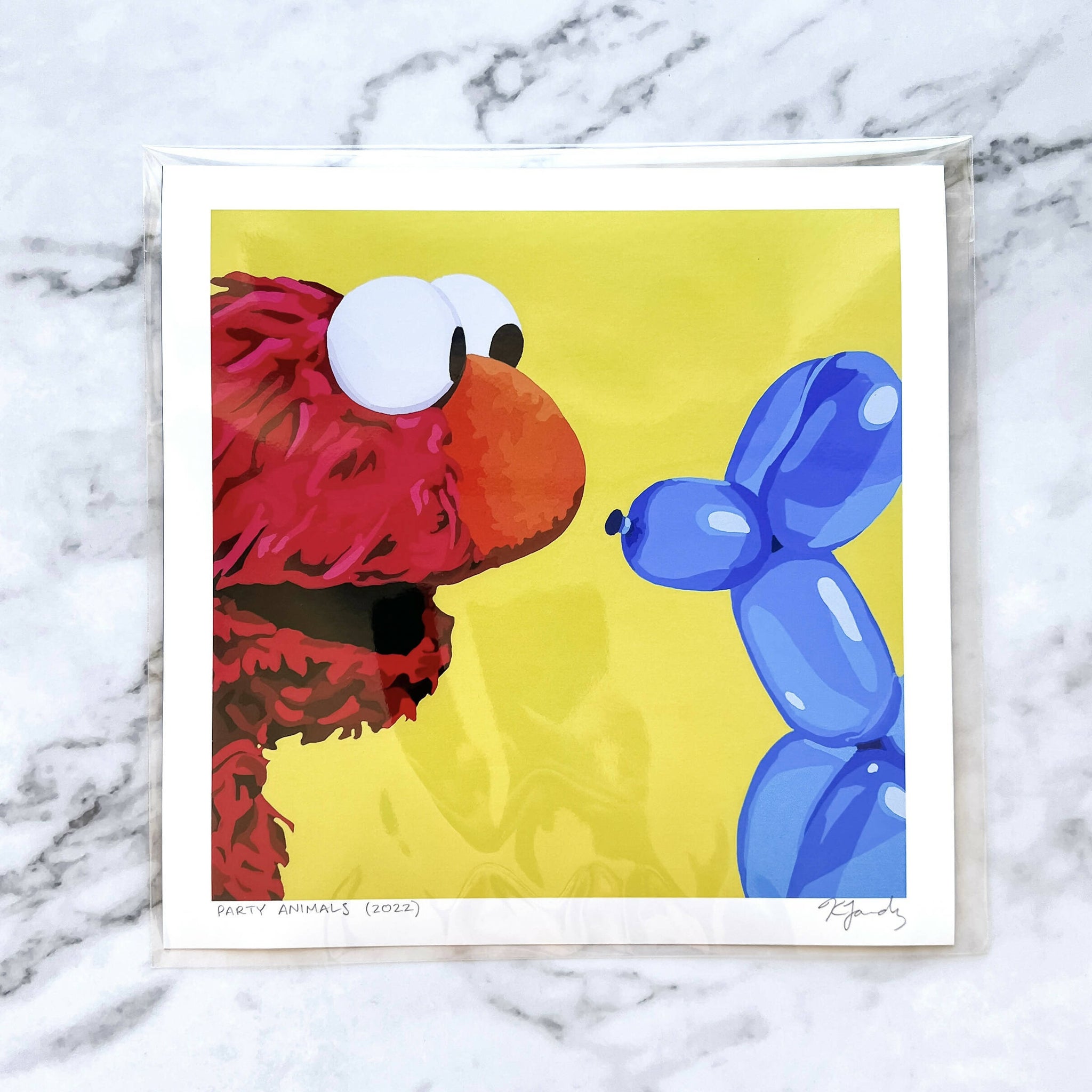 Party Animals 8x8" art print (Elmo) - Shop Motif