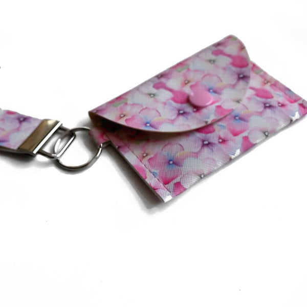 Pink Flowered Wristlet