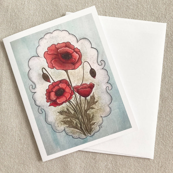 Poppies Notecard - Shop Motif