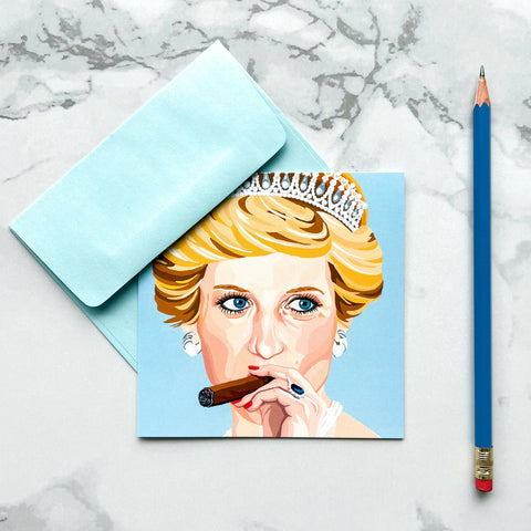 Princess Diana with cigar blank greeting card - Shop Motif