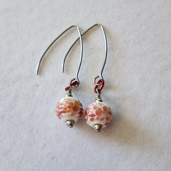 One Of A Kind! Lampwork Glass Earrings - Red