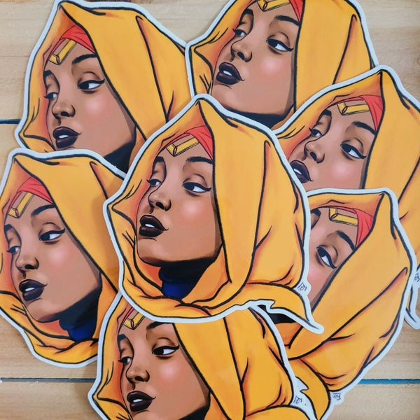 Hijabi Moon Portait Sticker