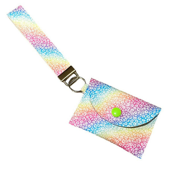 Rainbow Leopard Wristlet