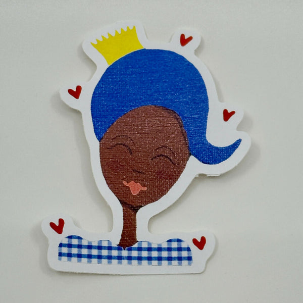 Wear A Crown - Dark Blue Hair - Sticker