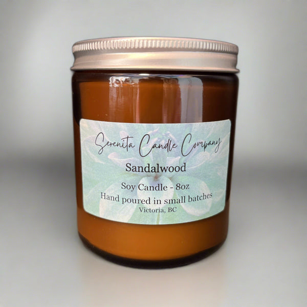 Sandalwood 8oz Soy Candle - Shop Motif