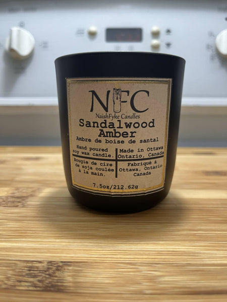 Sandalwood Amber wood wicked candle