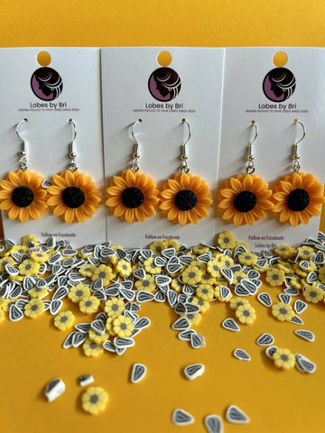 Sea of Golden Blooms - Sunflower Dangle Earrings - Shop Motif