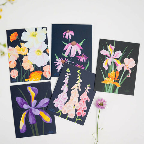 Secret Garden Stationary Pack - Assorted Pack Of 5 Vertical Greeting Cards - Shop Motif