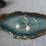 Silver Mini Pearl Hoops - Shop Motif 