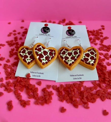 Slice, Slice Baby! - Pizza Heart Dangle Earrings - Shop Motif