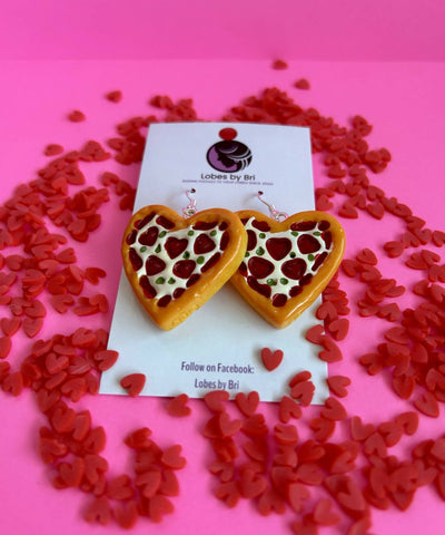 Slice, Slice Baby! - Pizza Heart Dangle Earrings - Shop Motif