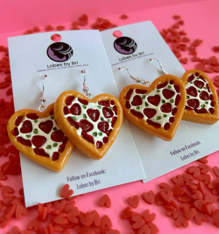 Slice, Slice Baby! - Pizza Heart Dangle Earrings - Shop Motif