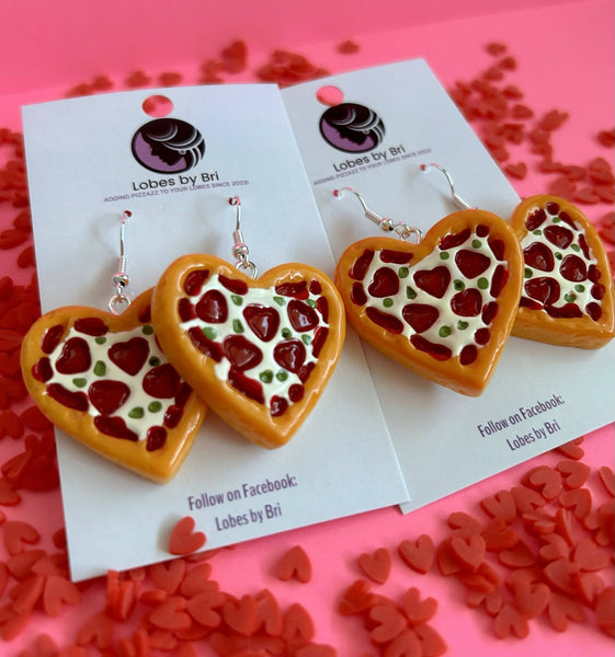 Slice, Slice Baby! - Pizza Heart Dangle Earrings