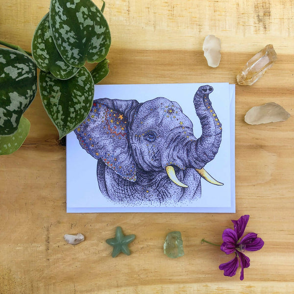 Star Reacher (Elephant) Greeting Card - Shop Motif