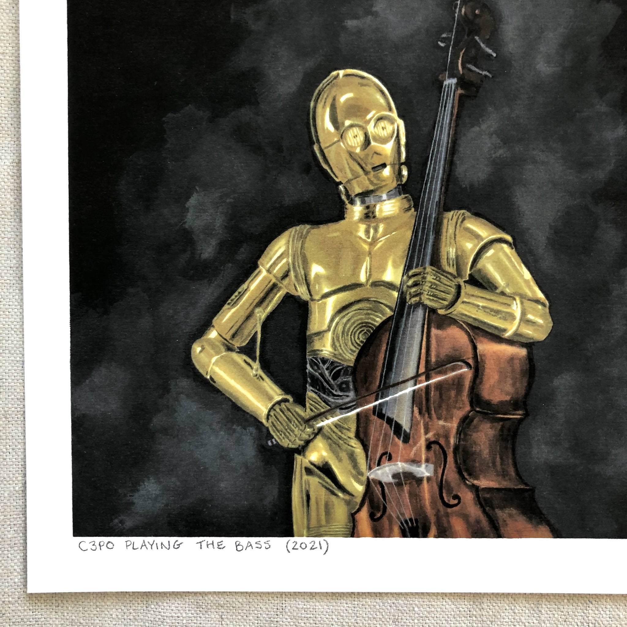 Star Wars Symphony print: C3PO Playing the Bass - Shop Motif