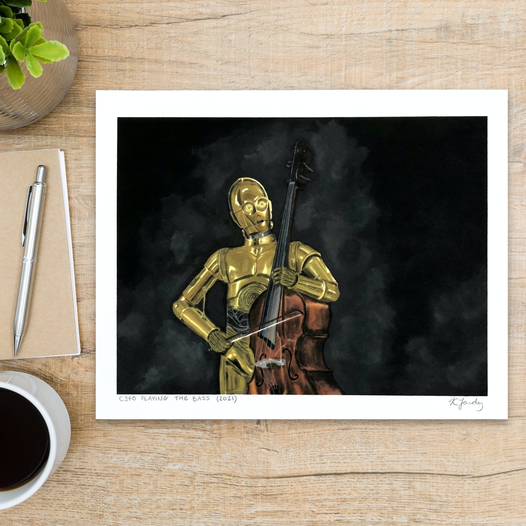 Star Wars Symphony print: C3PO Playing the Bass - Shop Motif