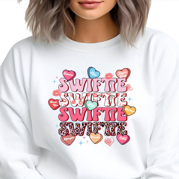 Swiftie Hearts White Sweatshirt - Shop Motif