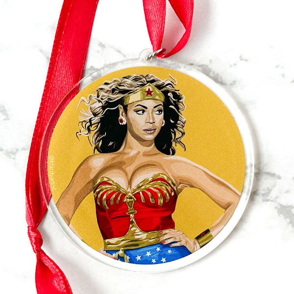 Beyonce superhero ornament