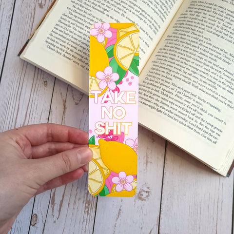 Take No Shit Glossy Bookmark (2x7") - Shop Motif