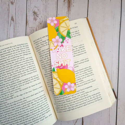 Take No Shit Glossy Bookmark (2x7") - Shop Motif