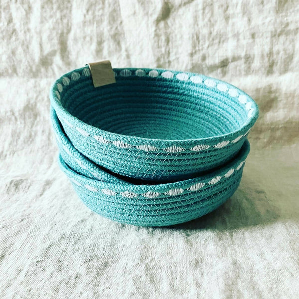 Teal Trinket Rope Bowl - Shop Motif