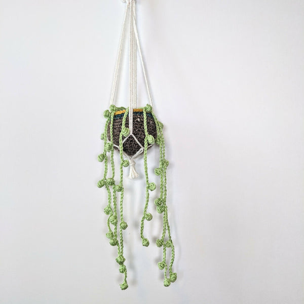 Hanging Plant - Brown/Teal/Mustard