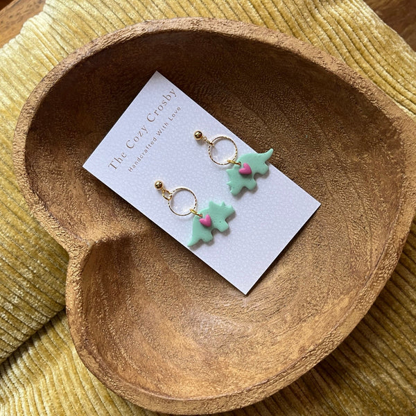 Valentine Dinosaur Dangle Earrings - Shop Motif