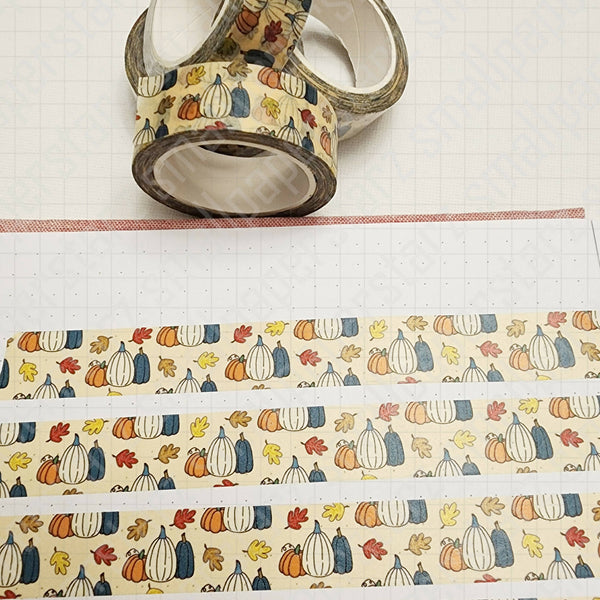 W002 - Autumn Pumpkins Washi Tape - Shop Motif