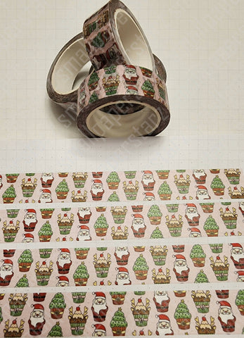 W003 - Sweet Holidays / Christmas Cupcake Washi Tape - Shop Motif