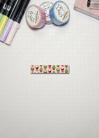 W003 - Sweet Holidays / Christmas Cupcake Washi Tape - Shop Motif