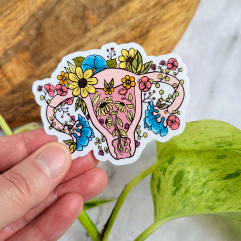 Floral Uterus 3" Vinyl Sticker