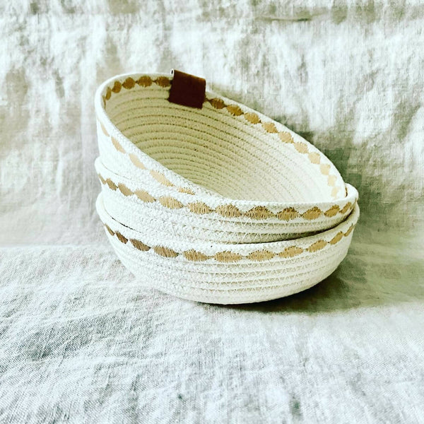 Warm White Trinket Rope Bowl - Shop Motif