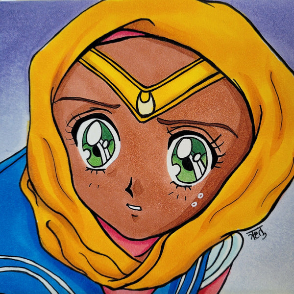 Hijabi Moon - Copic Art Print