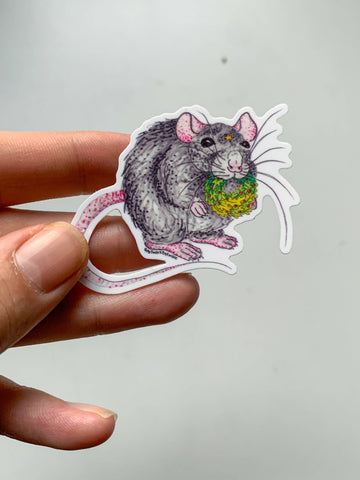 Wreath Rat Christmas Holiday Sticker - Shop Motif