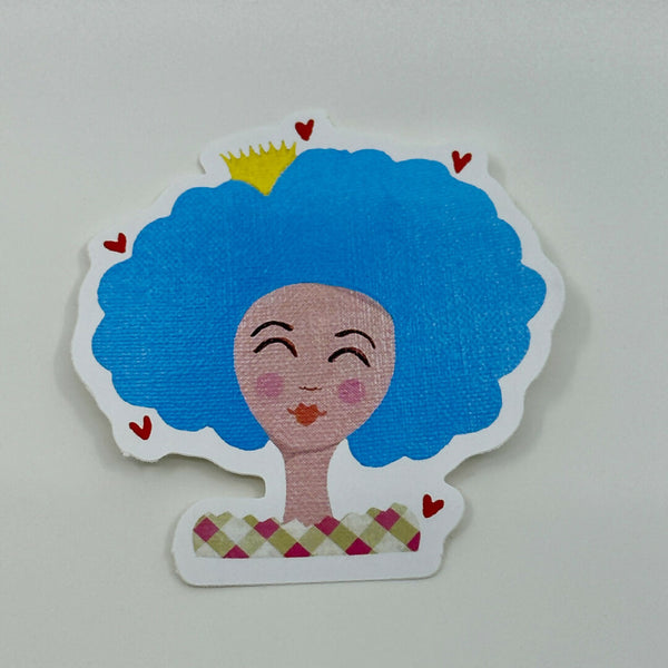 Wear A Crown - Light Blue Hair - Sticker