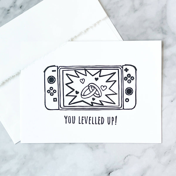 You Levelled Up wedding card