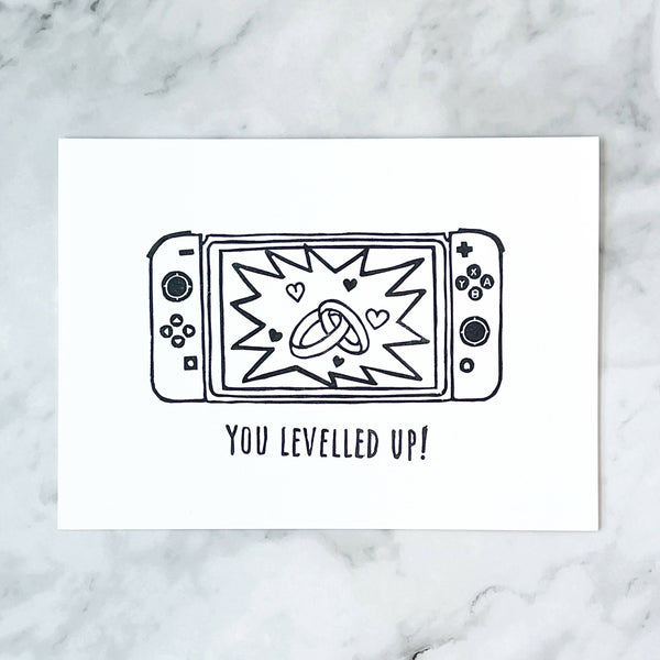 You Levelled Up wedding card