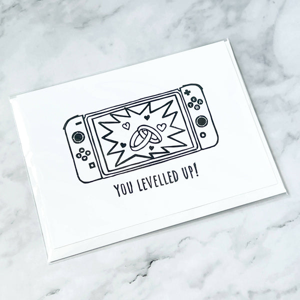 You Levelled Up wedding card